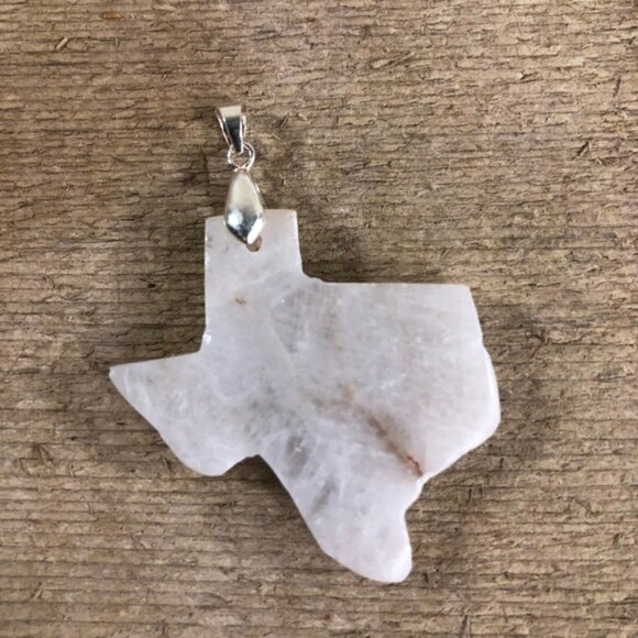 Handcrafted Texas Shaped Chalcedony Pendant - Picture 1 of 4